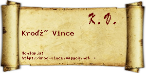 Kroó Vince névjegykártya