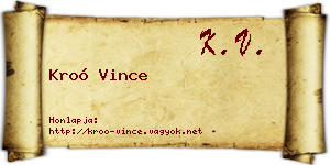 Kroó Vince névjegykártya