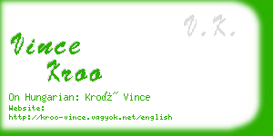 vince kroo business card